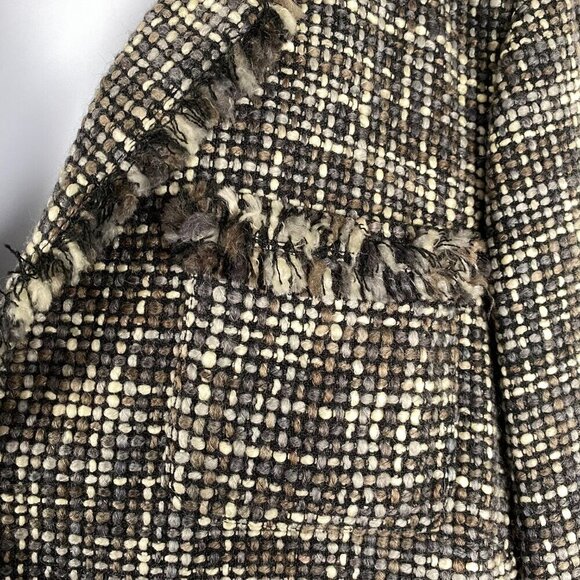 Chico's Tweed Jacket Coat Womens Size 3 Acrylic‎ Wool Fringe CJ-1573 - Picture 5 of 7